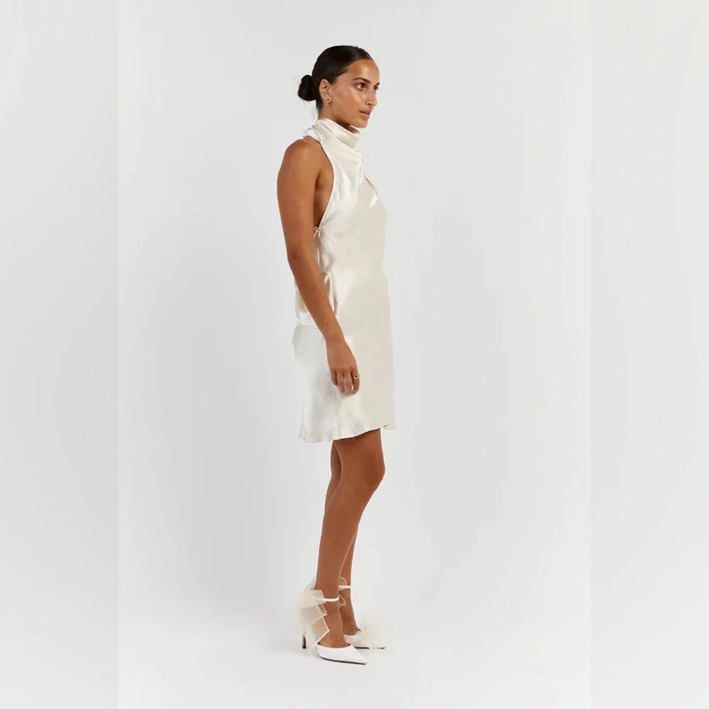 DISSH Aisle Pearl Satin Backless Mini Dress - Picture 3 of 5